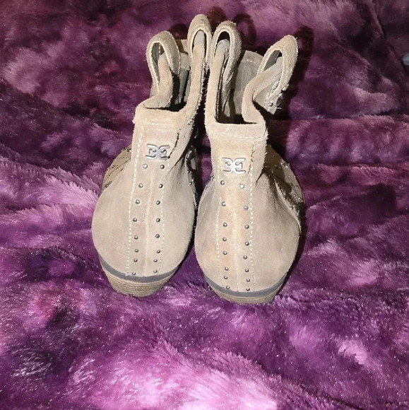 SAM EDELMAN Brian Star Studded Ankle Boots Suede Size 6 - Picture 4 of 13